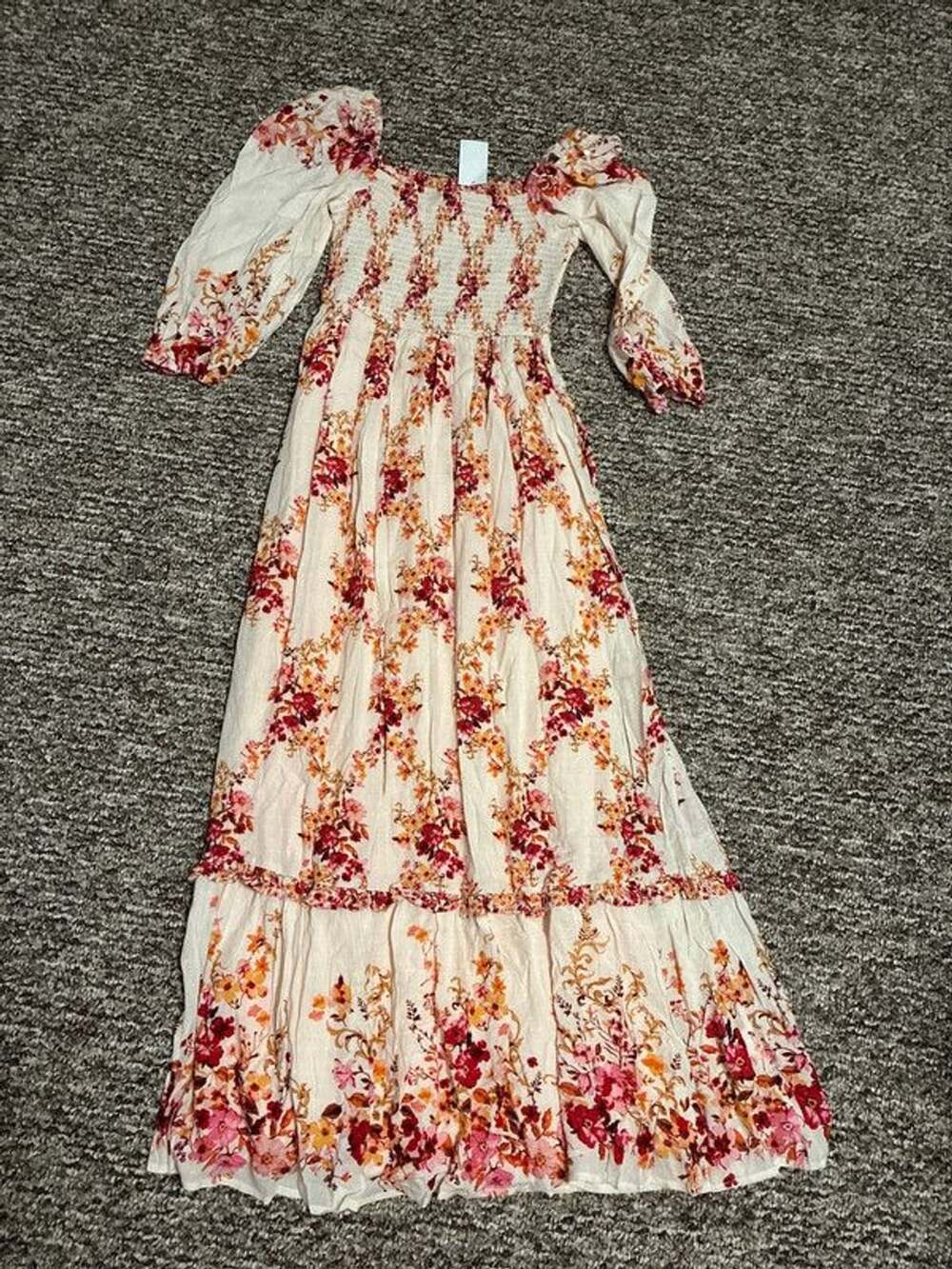 NWT women’s medium maxi dress off shoulder pink floral long flowy